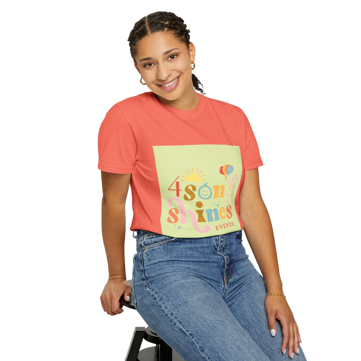 4 SonShines Events T-Shirt for Celebrations, Summer Festivities, Fun Gatherings, Family Reunions, Lightweight Fashion