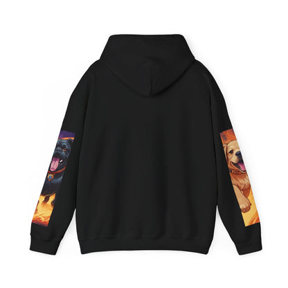 Bold Dog Art Hoodie - Unisex Heavy Blend Sweatshirt, Gift for Dog Lovers, Cozy Casual Wear, Pet Owner Apparel