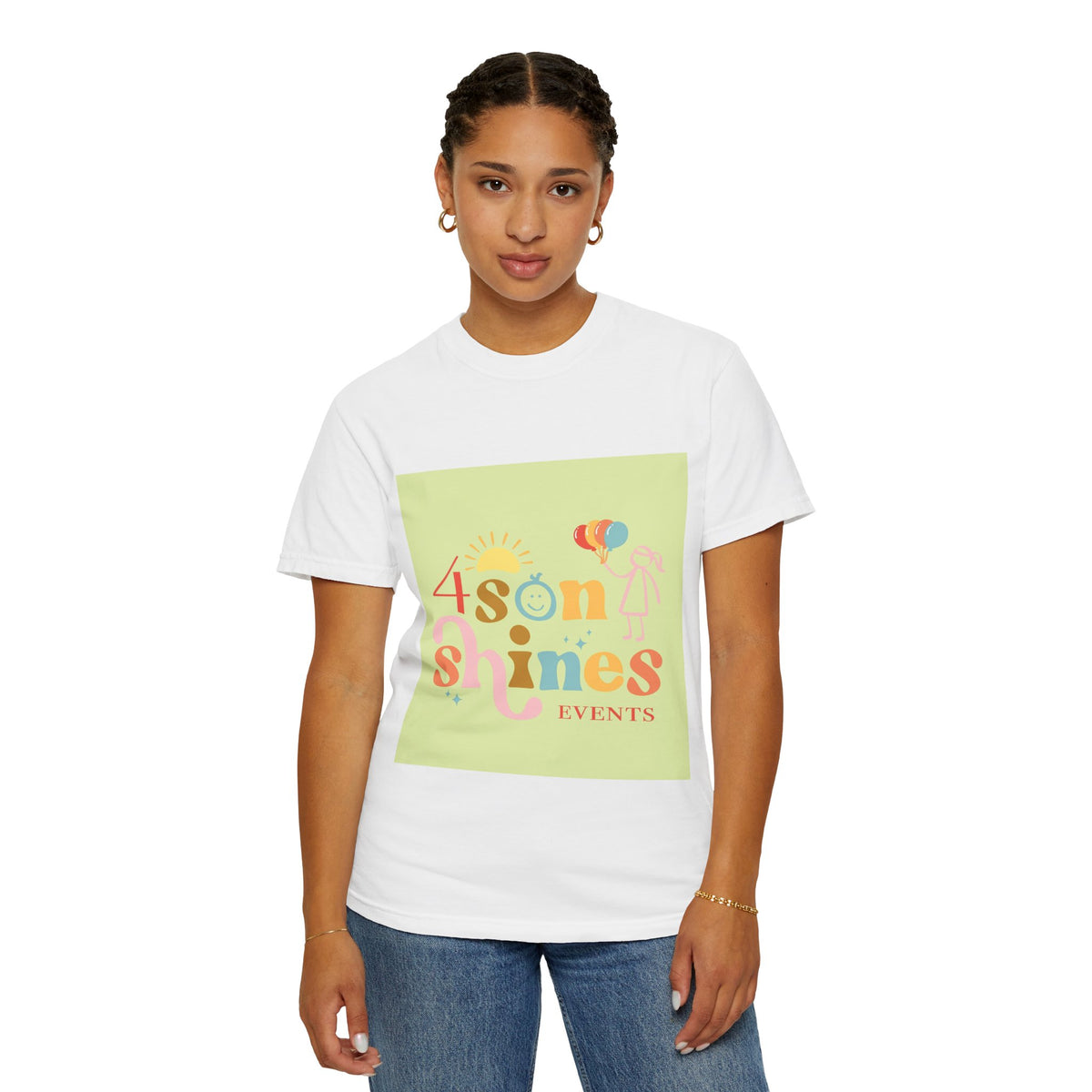 4 SonShines Events T-Shirt for Celebrations, Summer Festivities, Fun Gatherings, Family Reunions, Lightweight Fashion