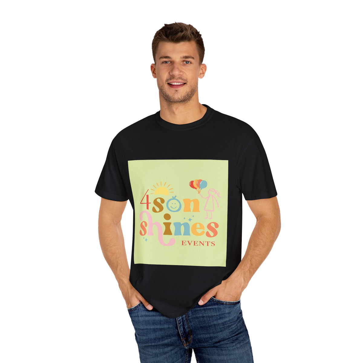 4 SonShines Events T-Shirt for Celebrations, Summer Festivities, Fun Gatherings, Family Reunions, Lightweight Fashion