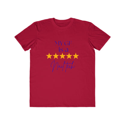 "My GF is a Nail Tech" 5-Star Nail Technician Tee — Men's Lightweight Fashion Tee