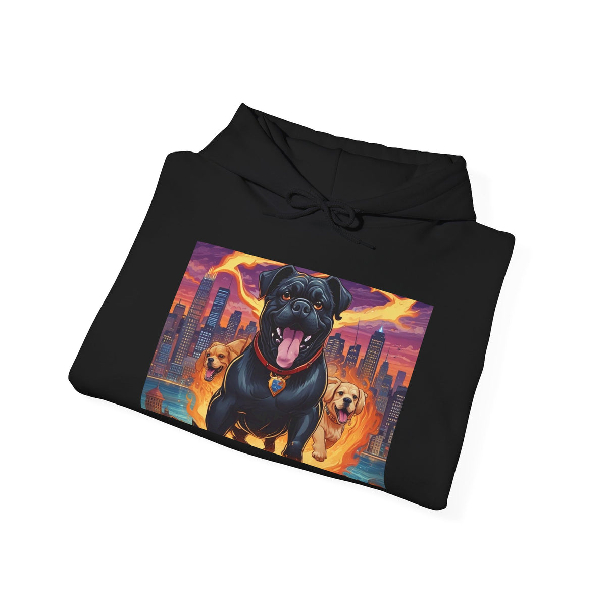 Bold Dog Art Hoodie - Unisex Heavy Blend Sweatshirt, Gift for Dog Lovers, Cozy Casual Wear, Pet Owner Apparel