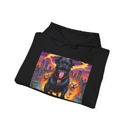 Bold Dog Art Hoodie - Unisex Heavy Blend Sweatshirt, Gift for Dog Lovers, Cozy Casual Wear, Pet Owner Apparel