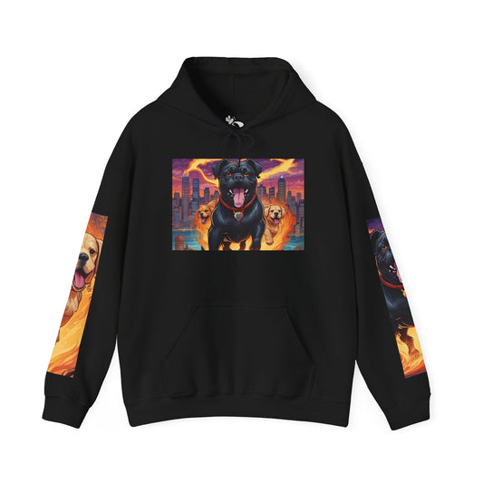 Bold Dog Art Hoodie - Unisex Heavy Blend Sweatshirt, Gift for Dog Lovers, Cozy Casual Wear, Pet Owner Apparel
